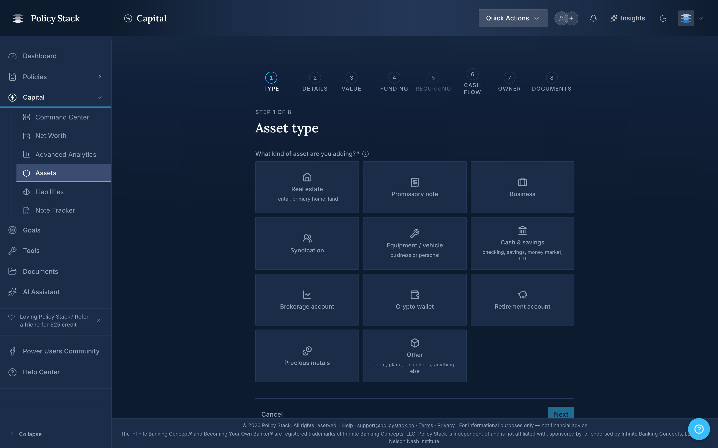 add asset wizard