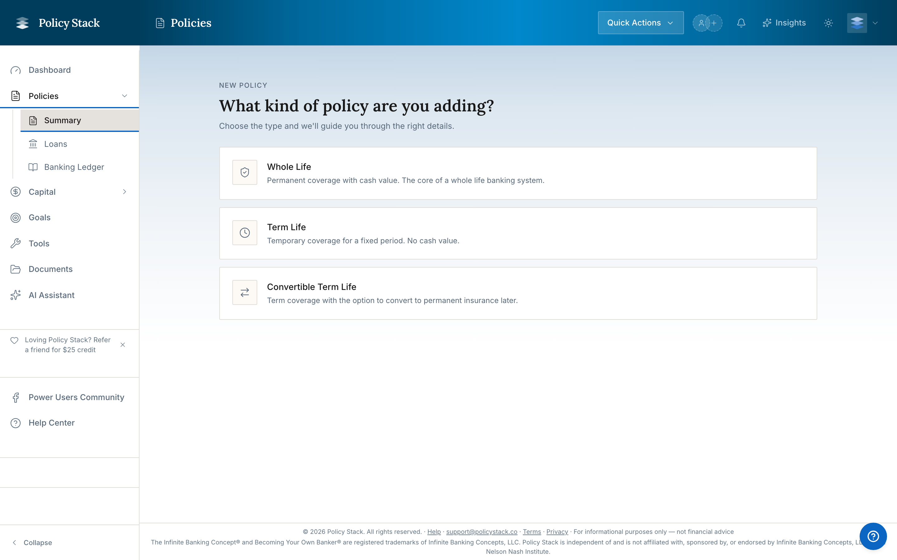 add policy wizard