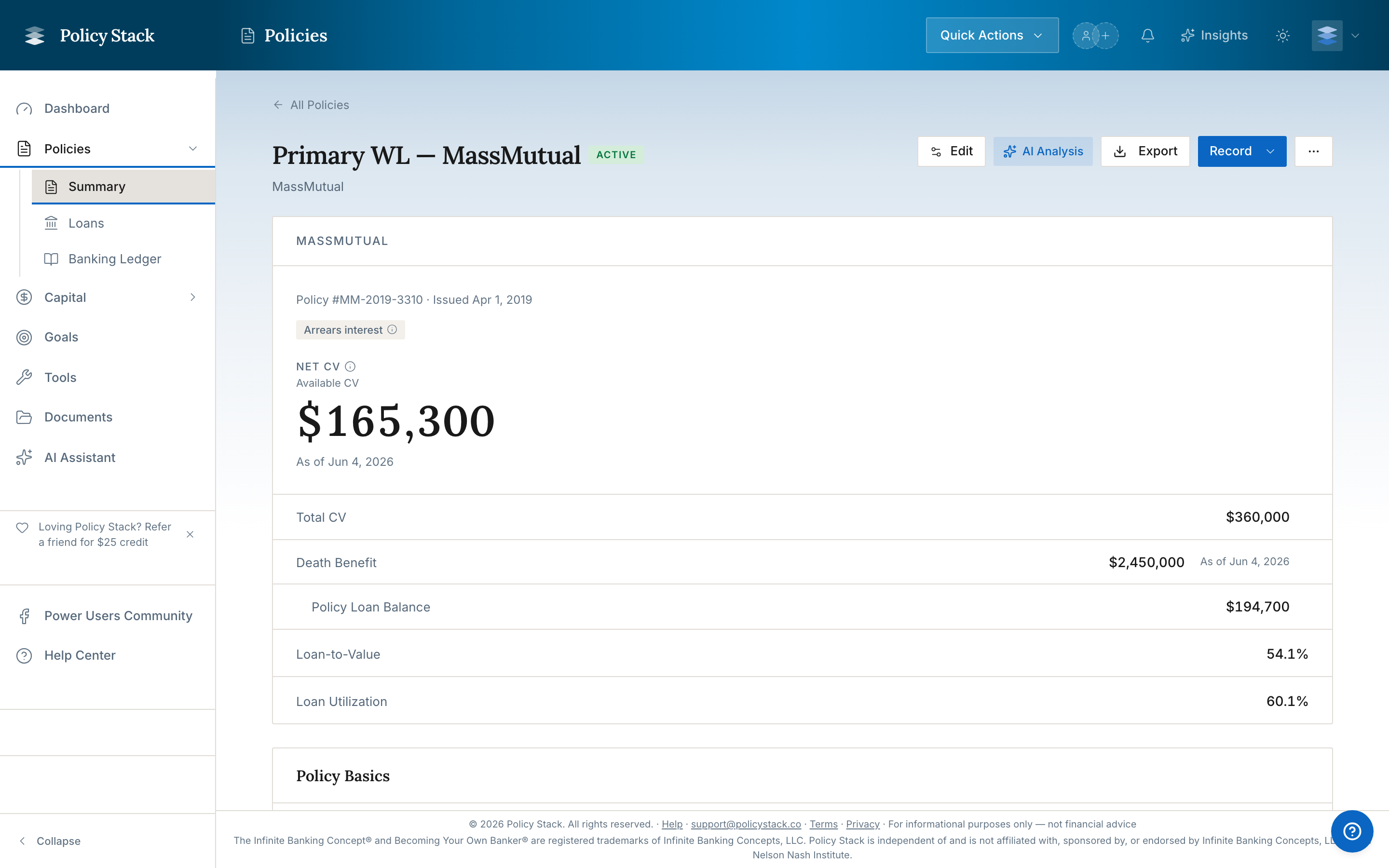 Policy Workspace overview